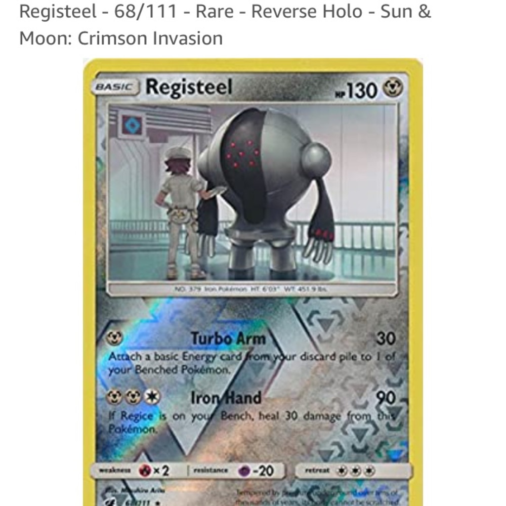 Registeel - 68/111 - Rare - Reverse Hologram